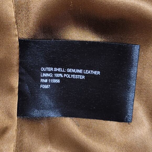 Monterey Bay Brown Genuine Leather Single Breasted Blazer Size 10T Tailored EUC - Picture 10 of 12